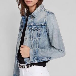 ALLSAINTS-Hay denim jacket-distressed blue-size Small-EUC-retail $160